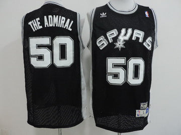 The Admiral Nickname San Antonio Spurs black Throwback jersey