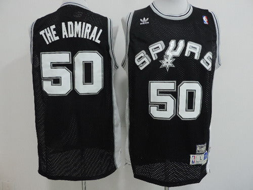 The Admiral Nickname San Antonio Spurs black Throwback jersey