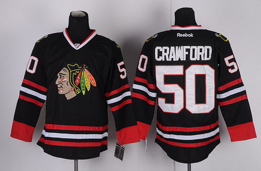 Corey Crawford Chicago Blackhawks black jersey