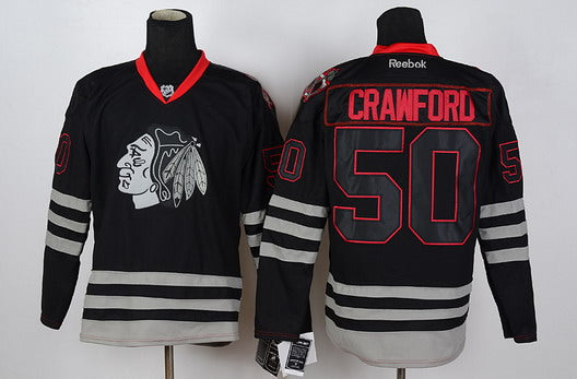 Corey Crawford Chicago Blackhawks black jersey