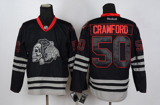 Corey Crawford Chicago Blackhawks black jersey