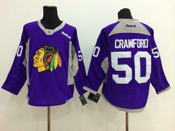 Corey Crawford Chicago Blackhawks purple jersey