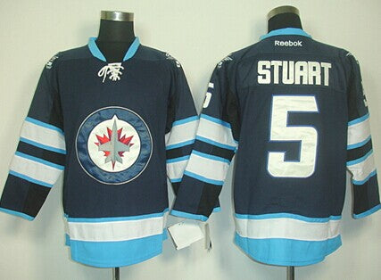 Mark Stuart Winnipeg Jets navy jersey