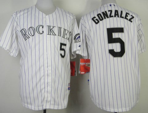 Carlos Gonzalez Colorado Rockies white jersey