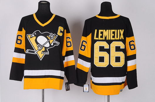 Mario Lemieux Pittsburgh Penguins black Throwback jersey