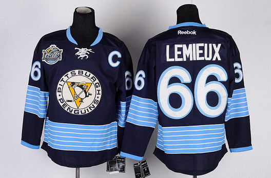 Mario Lemieux Pittsburgh Penguins navy Third jersey