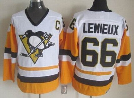 Mario Lemieux Pittsburgh Penguins white Throwback jersey