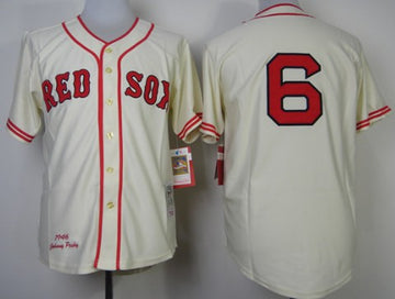 Johnny Pesky Boston Red Sox cream Throwback jersey