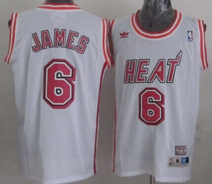 LeBron James Miami Heat white Throwback jersey
