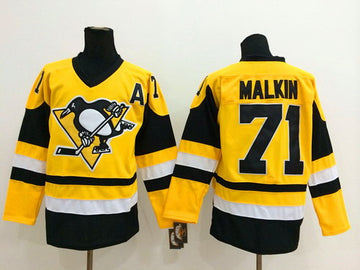 Evgeni Malkin Pittsburgh Penguins yellow Throwback jersey