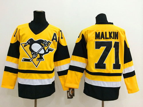 Evgeni Malkin Pittsburgh Penguins yellow Throwback jersey