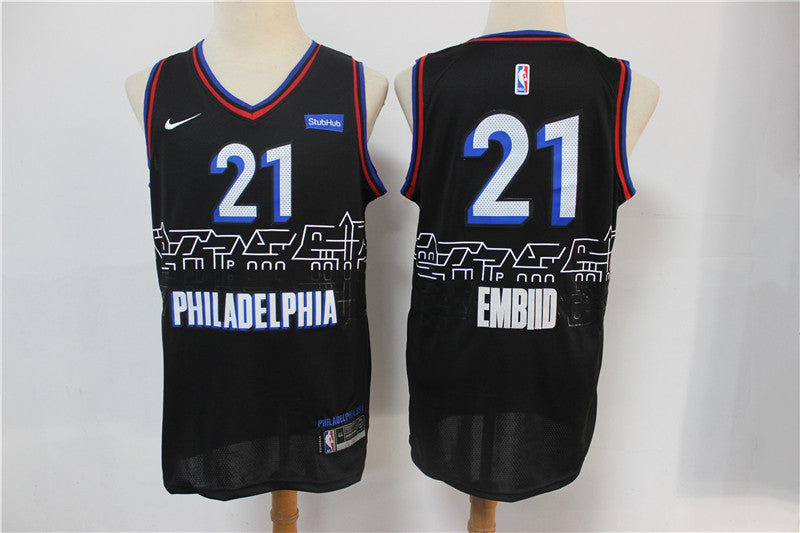 Joel Embiid Philadelphia 76ers black jersey