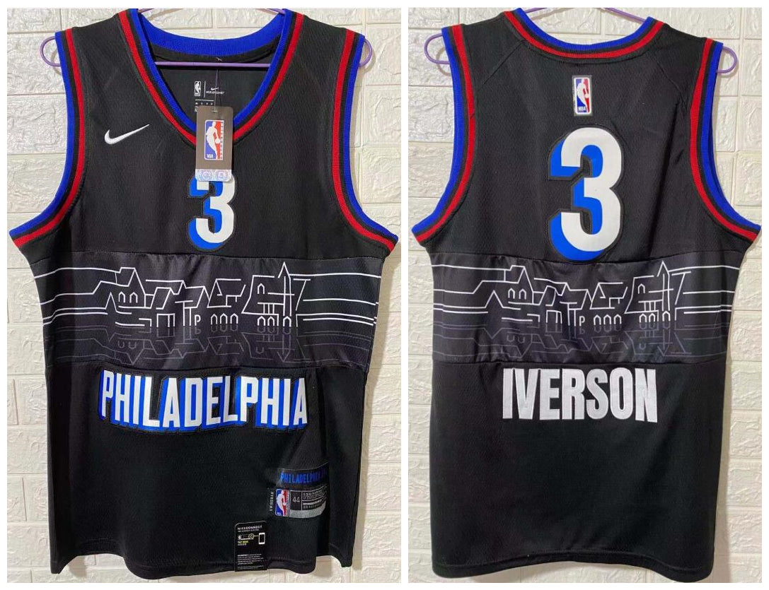 Allen Iverson Philadelphia 76ers black jersey