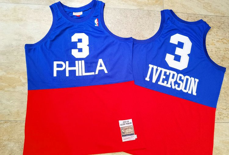 Allen Iverson Philadelphia 76ers blue jersey