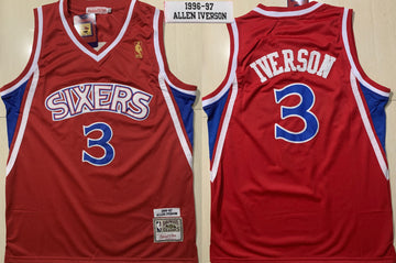 Allen Iverson Philadelphia 76ers red jersey