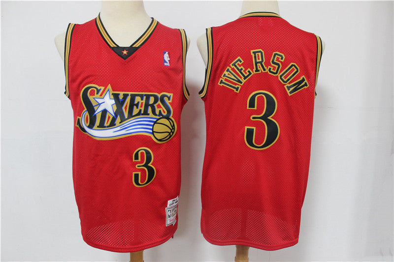 Allen Iverson Philadelphia 76ers red jersey