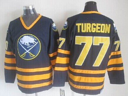 Pierre Turgeon Buffalo Sabres navy Throwback jersey