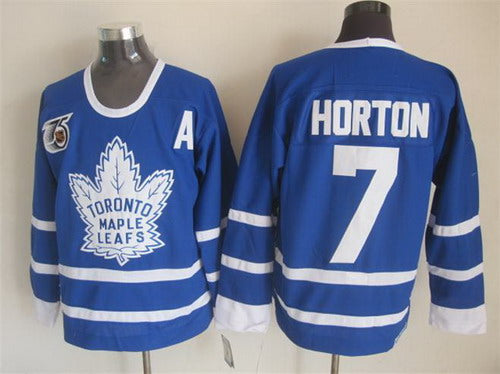 Tim Horton Toronto Maple Leafs blue Throwback jersey