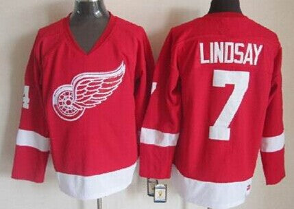 Ted Lindsay Detroit Red Wings red Throwback jersey