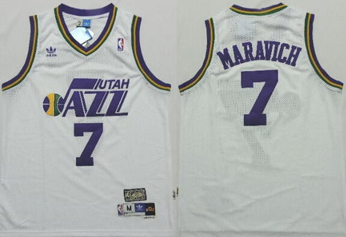 Pete Maravich Utah Jazz white Throwback jersey