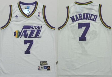 Pete Maravich Utah Jazz white Throwback jersey