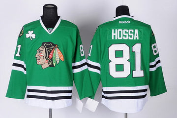 Marian Hossa Chicago Blackhawks green jersey