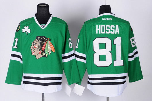 Marian Hossa Chicago Blackhawks green jersey