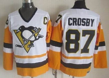 Sidney Crosby Pittsburgh Penguins white Throwback jersey