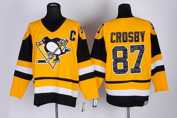 Sidney Crosby Pittsburgh Penguins yellow Throwback jersey