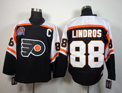 Eric Lindros Stanley Cup Philadelphia Flyers black Throwback jersey