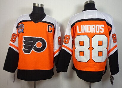 Eric Lindros Stanley Cup Philadelphia Flyers orange Throwback jersey