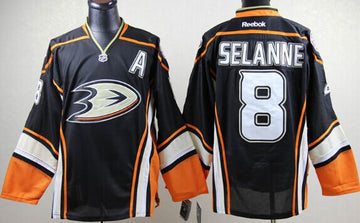 Teemu Selanne Anaheim Ducks black Third jersey