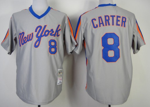 Gary Carter New York Mets gray Throwback jersey