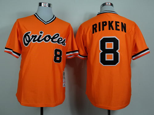 Cal Ripken Baltimore Orioles orange Throwback jersey