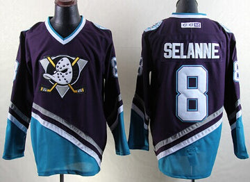 Teemu Selanne Anaheim Ducks purple Throwback jersey