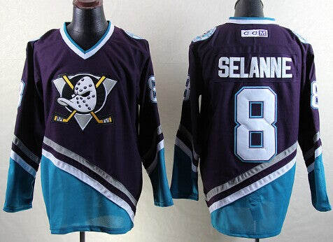 Teemu Selanne Anaheim Ducks purple Throwback jersey