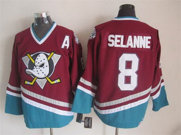 Teemu Selanne Anaheim Ducks red Throwback jersey