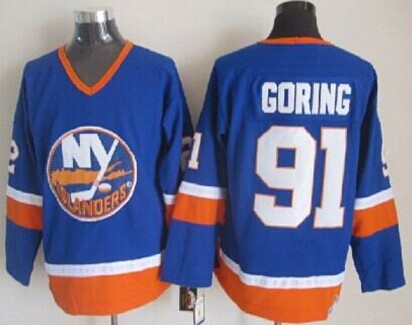 Butch Goring New York Islanders blue Throwback jersey