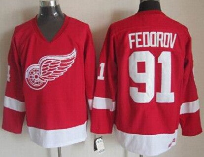 Sergei Fedorov Detroit Red Wings red Throwback jersey