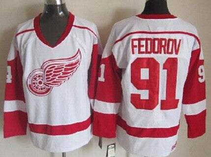 Sergei Fedorov Detroit Red Wings white Throwback jersey