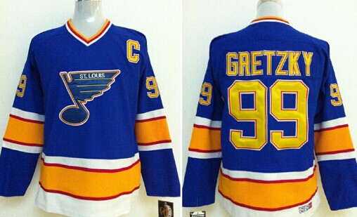 Wayne Gretzky St. Louis Blues blue Throwback jersey