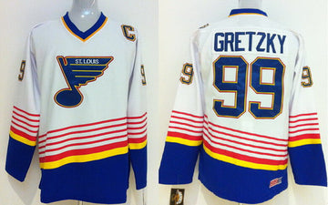 Wayne Gretzky St. Louis Blues white Throwback jersey