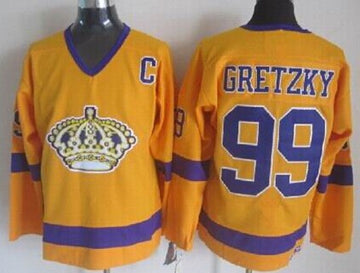 Wayne Gretzky Los Angeles Kings yellow Throwback jersey