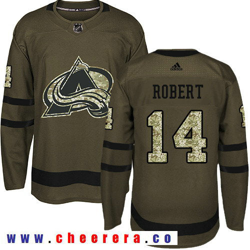 Adidas Rene Robert Colorado Avalanche green Salute To Service jersey
