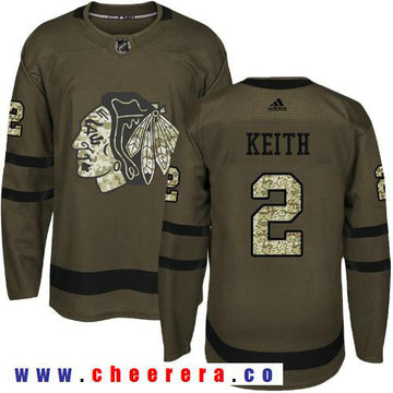 Adidas Duncan Keith Chicago Blackhawks green Salute To Service jersey