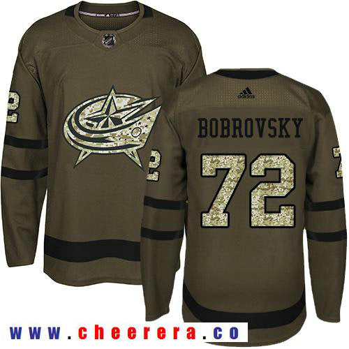 Adidas Sergei Bobrovsky Columbus Blue Jackets green Salute To Service jersey
