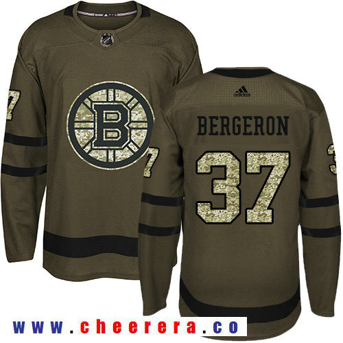 Adidas Patrice Bergeron Boston Bruins green Salute To Service jersey