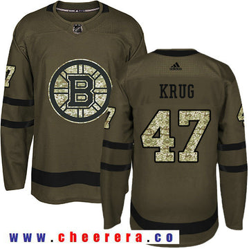 Adidas Torey Krug Boston Bruins green Salute To Service jersey