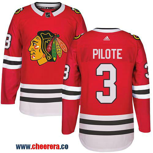 Adidas Pierre Pilote Chicago Blackhawks red Authentic jersey