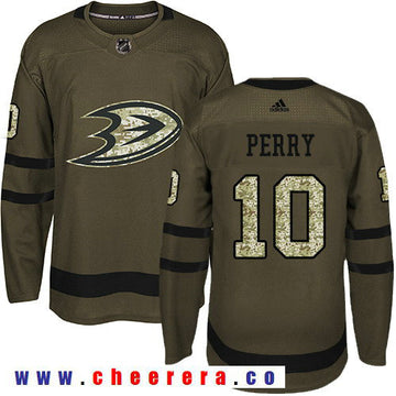 Adidas Corey Perry Anaheim Ducks green Salute To Service jersey